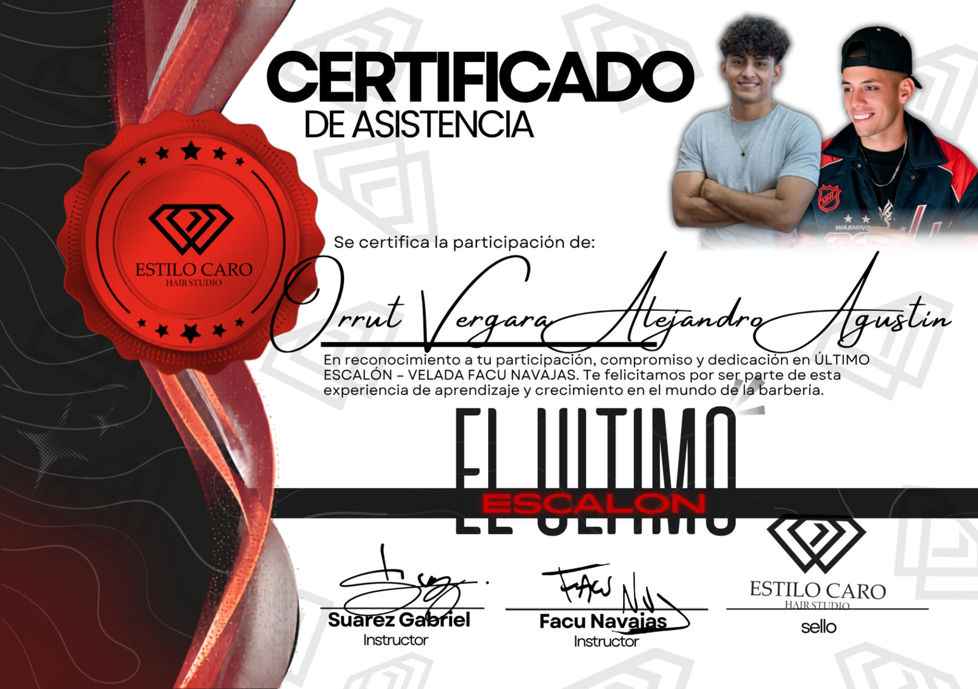 Certificado de Orrut Vergara