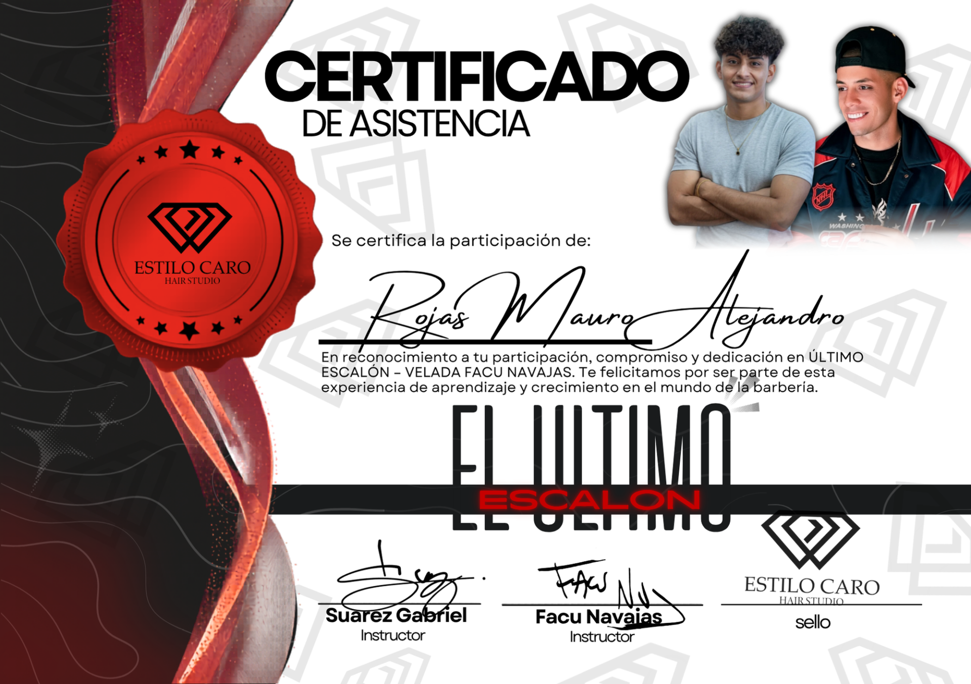 Certificado de Rojas Alejandro